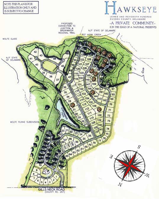 Lots size and layout | Hawkseye, Lewes, Delaware HOA Home Owners Association
